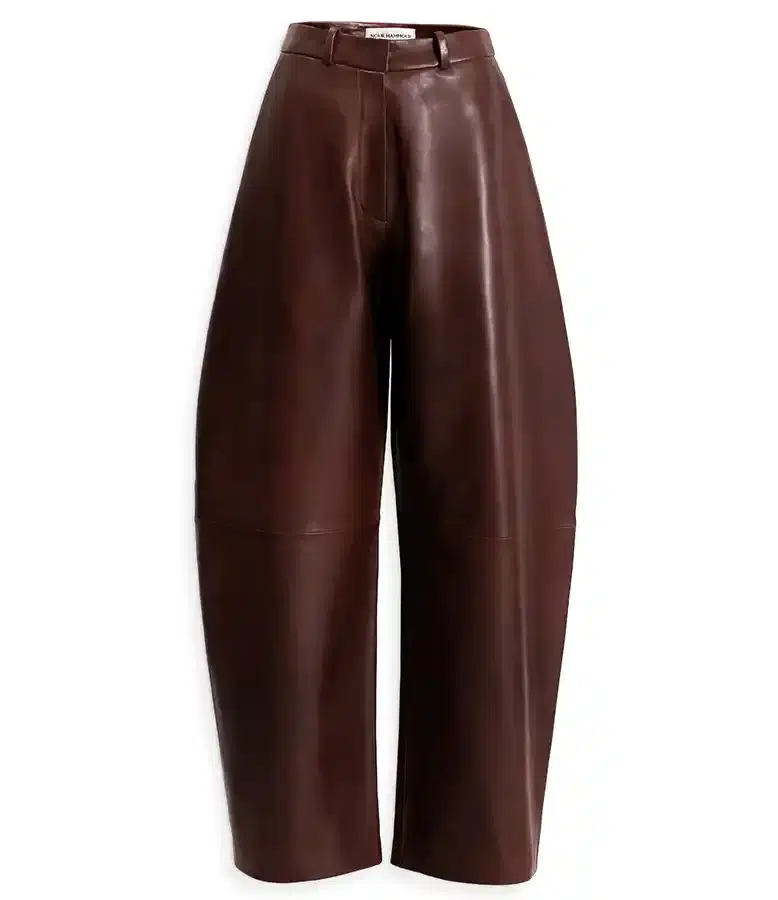 Nour Hammour Leather Barrel-Leg Trousers Nour Hammour Leather Barrel-Leg Trousers