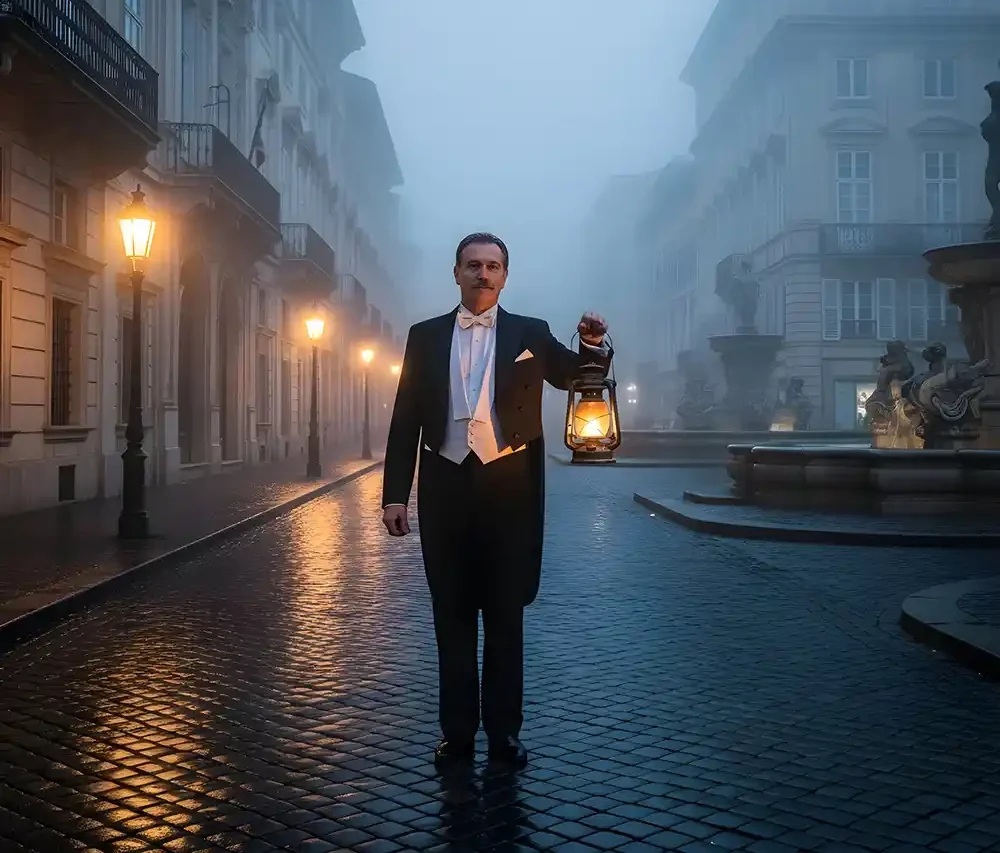 An Elite Butler outside the luxury home he services. Photo vecteezy-medium An Elite Butler outside the luxury home he services. Photo vecteezy-medium