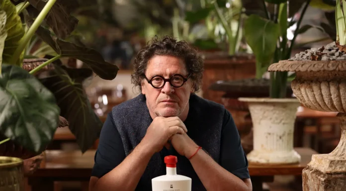 The Rose Petal Martini by Marco Pierre White Marco Pierre White with Mr White's Gin. Photo @ Marco Pierre White