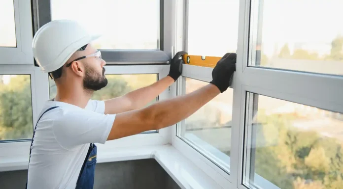 Crafted for Comfort: Professional Window Installation in Stevenage Homes Worker installing professional window in Stevenage Homes. Photo vecteezy-medium