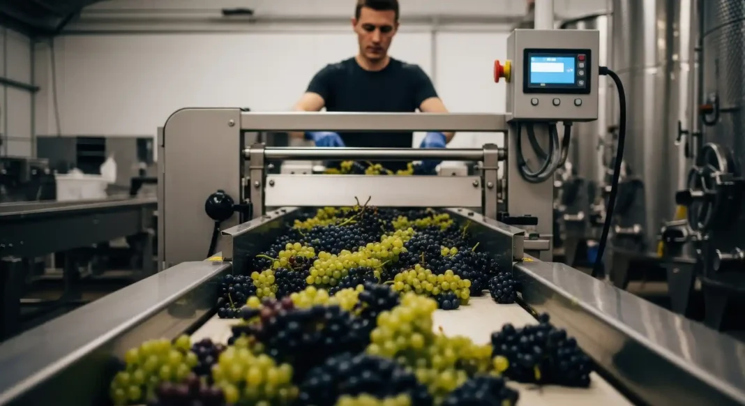 a man overseeing grape sorting on a new winery business in Texas. Photo vecteezy-medium a man overseeing grape sorting on a new winery business in Texas. Photo vecteezy-medium
