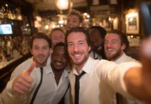 12 Prague Bachelor Party Activities Ranked: From Go-Kart Thrills to Beer Spas A group pf Prague friends celebrating a Bachelor Party. Photo vecteezy-medium