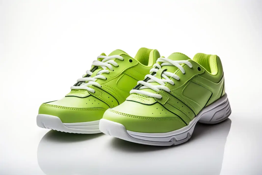 A pair of green tennis shoes. Photo vecteezy-medium A pair of green tennis shoes. Photo vecteezy-medium