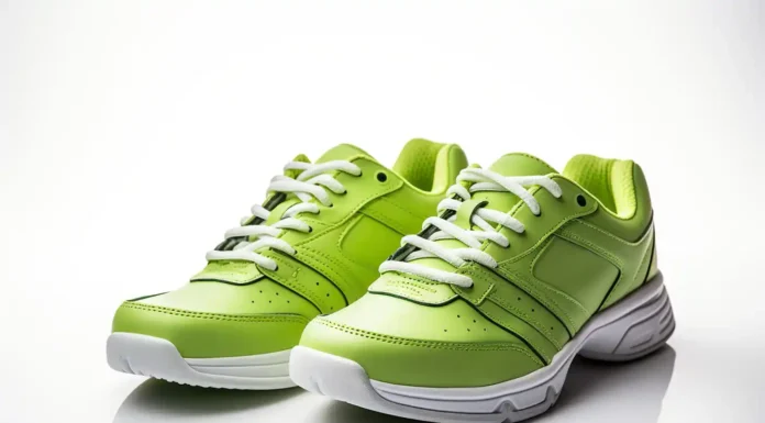 Beyond the Office: Incorporating Elevator Shoes into Casual and Weekend Wear A pair of green tennis shoes. Photo vecteezy-medium