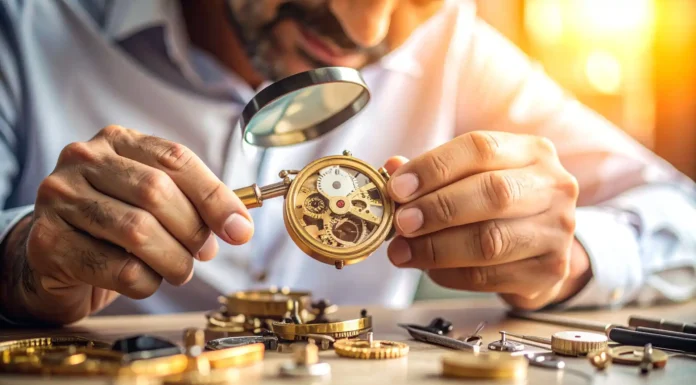 The New Atelier Watchmakers: Craftsmanship Beyond Swiss Heritage A watchmaker examines intricate gears. Photo vecteezy-medium