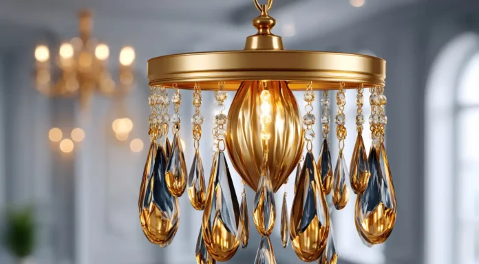 Which Modern Pendant Lamp Makes a Small Singapore Living Room Look Bigger? Golden Crystal Modern Pendant Lamp. Photo vecteezy-medium