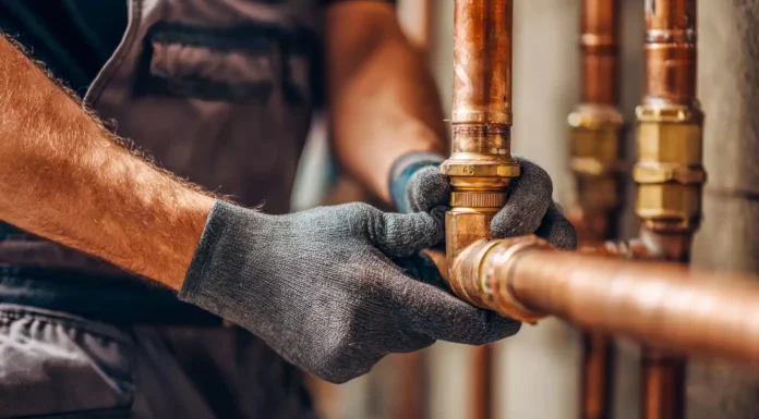 How Hiring a Plumber Transforms Your Plumbing Woes? Plumber working on copper piping. Photo medium-vecteezy
