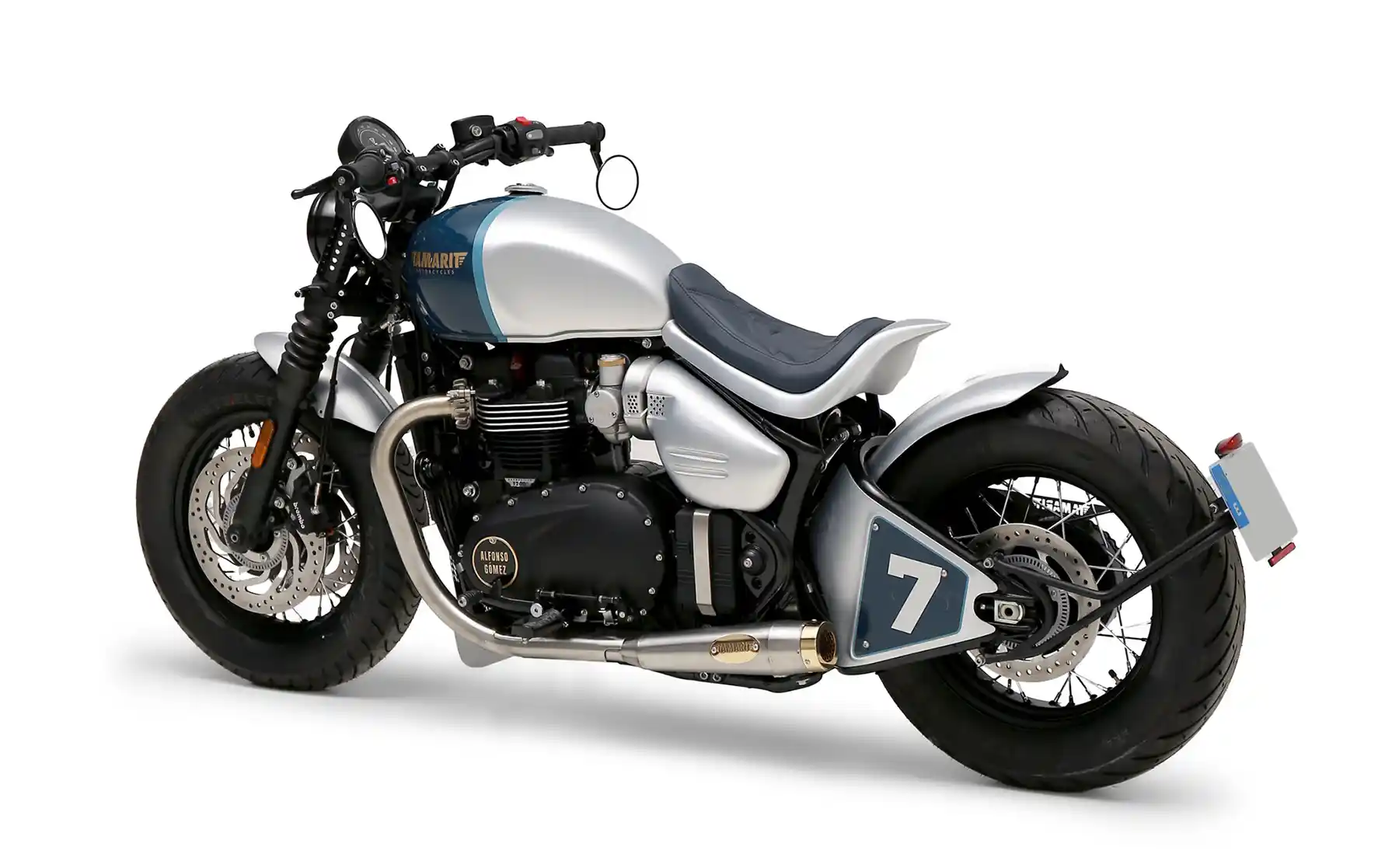 Tamarit Tramontana Custom Triumph Motorcycle side photo Tamarit Tramontana Custom Triumph Motorcycle side photo