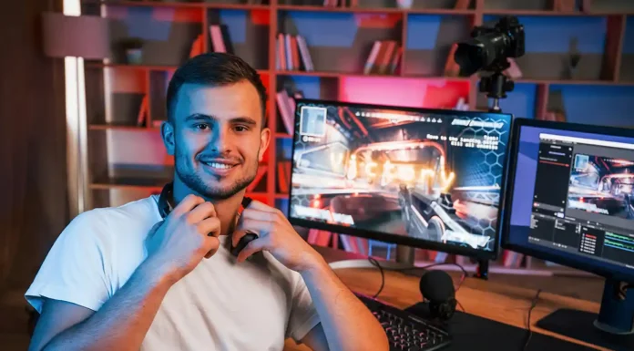 Digital Fun and Real-Life Balance: The New Gaming Lifestyle male game streamer playing game. Photo vecteezy-medium