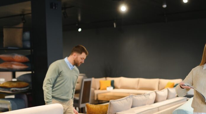 The Psychology Behind Choosing the Right Furniture Store for Comfort and Style Happy couple choosing furniture in store.