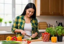 The Quiet Luxury of Eating Well: Why Calgary’s Highest Achievers Are Hiring Personal Dietitians A woman preparing healthy food to eat well. Vecteezy-medium