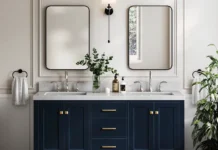 The New Standard of Master Suite Luxury: 2026 Trends ARIEL Cambridge 60 inch double rectangle sink bathroom. Photo ARIEL BATH