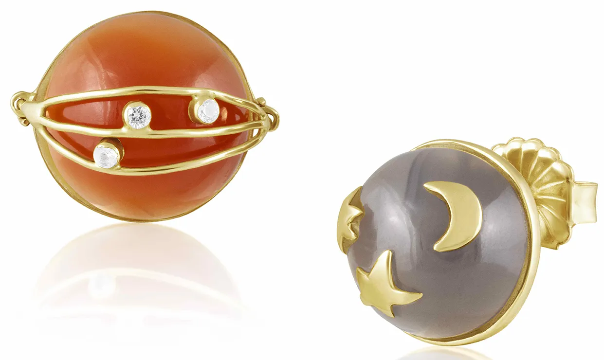 CCWW Designs-carved stone planet earrings CCWW Designs-carved stone planet earrings