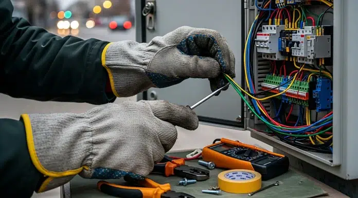 Electrical Repairs That Keep Every Home Running Strong Daily Electrician fixing an electrical issue. Vecteezy-medium
