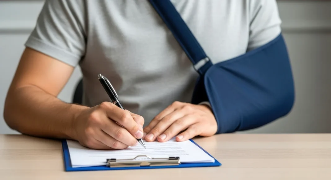 An injured man filing an injury claim. Vecteezy-medium An injured man filing an injury claim. Vecteezy-medium