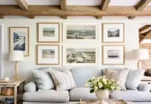 From Ocean Views to Shoreline Scenes: Large Coastal Art Styles Explained Beautiful Coastal art decor in a home. Vecteezy-medium