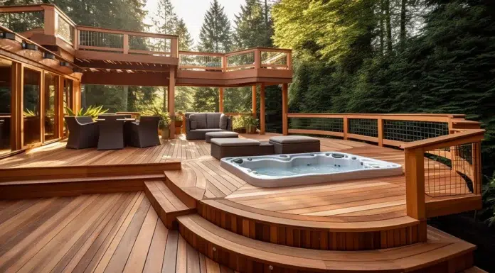 Top Deck Design Trends Homeowners Are Choosing This Year Beautiful luxury deck design for your home. Vecteezy-medium