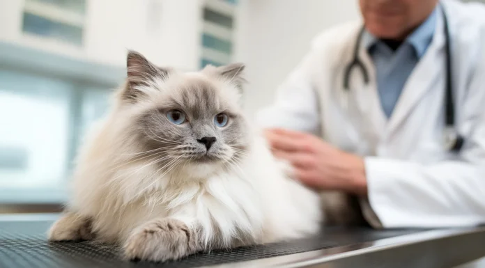 A Practical Guide to Cat Health Care and Healthy Nutrition Beautiful ragdoll cat getting health care and healthy nutrition. Vecteezy-medium
