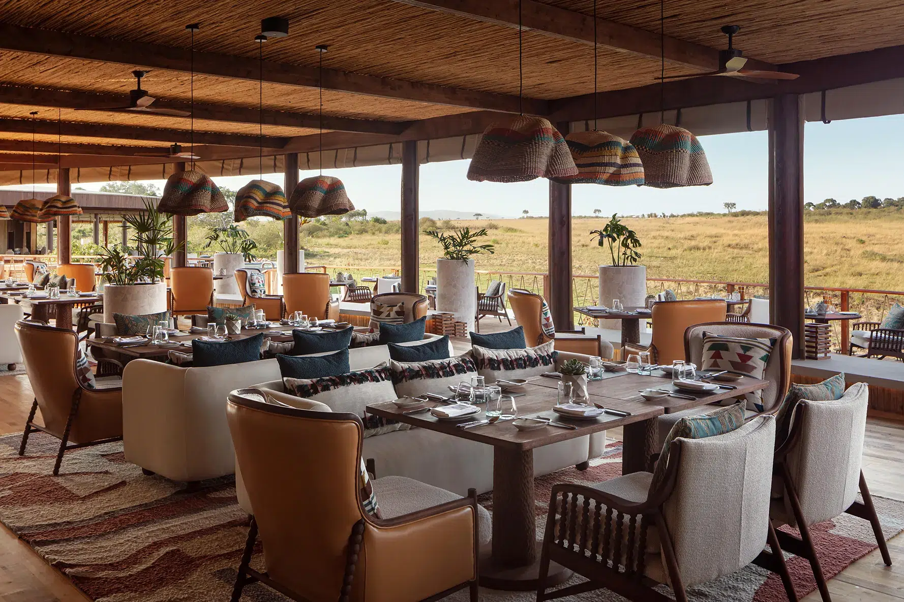 Most meals are enjoyed at The Nest. Photo courtesy of The Ritz-Carlton, Masai Mara Safari Camp Most meals are enjoyed at The Nest. Photo courtesy of The Ritz-Carlton, Masai Mara Safari Camp