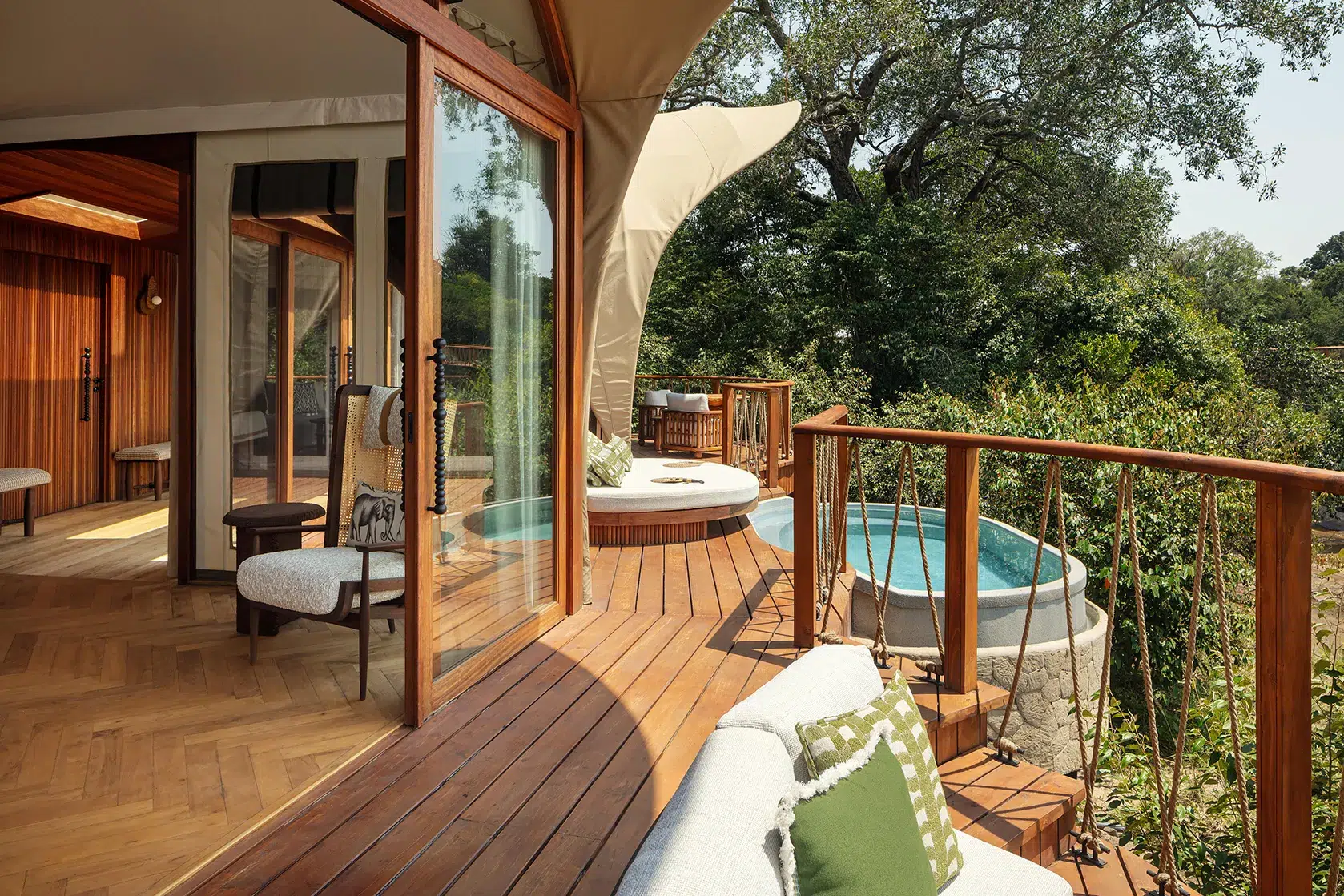 Each suite has a lovely outside area with a private pool. Photo courtesy of The Ritz-Carlton, Masai Mara Safari Camp Each suite has a lovely outside area with a private pool. Photo courtesy of The Ritz-Carlton, Masai Mara Safari Camp