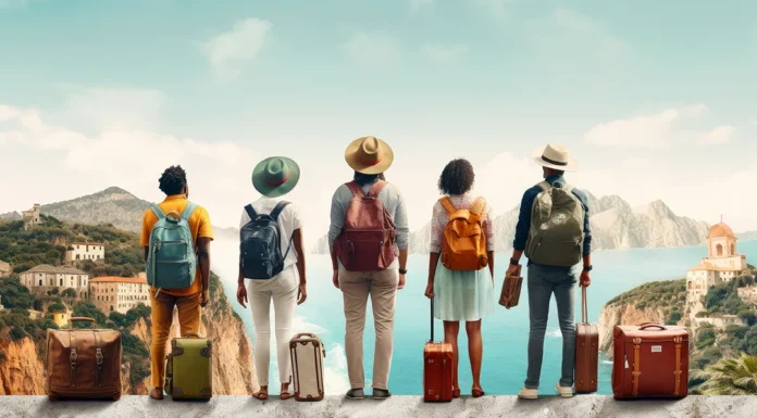 Useful Travel Bits and Pieces for an Easy and Comfy Trip Travel with a group of friends. Vecteezy-medium