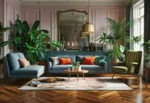 Beyond Furniture: How Art, Colour, and Botanical Beauty Define the Most Breathtaking Interiors chic vintage living room with sophisticated color palette. Vecteezy-medium