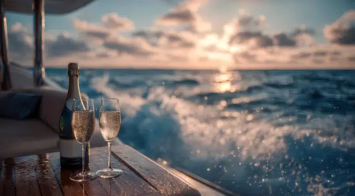 Best Champagne for a Yacht: Luxury Bottles for Celebrations at Sea Best Champagne celebration in a yacht at sea. Vecteezy-medium