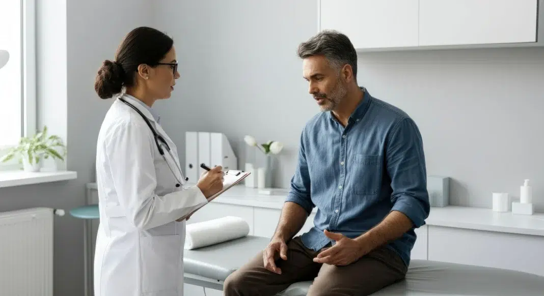 Doctor consulting with her client regarding Benign Prostatic Hyperplasia. Vecteezy-medium Doctor consulting with her client regarding Benign Prostatic Hyperplasia. Vecteezy-medium