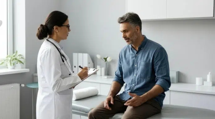 Understanding Benign Prostatic Hyperplasia and Surgical Options Doctor consulting with her client regarding Benign Prostatic Hyperplasia. Vecteezy-medium