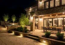 Energy-Efficient Outdoor Lighting with LED Step and Landscape Fixtures Energy-Efficiency outdoor lighting. Vecteezy-medium