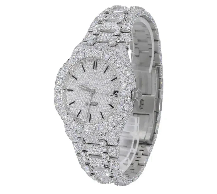 Luminous Frost Studed Band Moissanite Diamond Watch. Source ivoryebony dot co Luminous Frost Studed Band Moissanite Diamond Watch. Source ivoryebony dot co