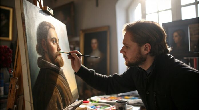 Self-Portrait Painting: A Timeless Reflection of Youth Self-portrait painting. Vecteezy-medium