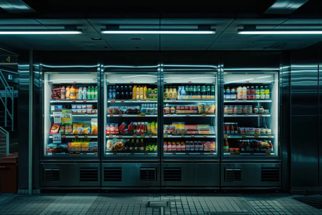 Smart Commercial Refrigerator at a private store. Vecteezy-medium Smart Commercial Refrigerator at a private store. Vecteezy-medium