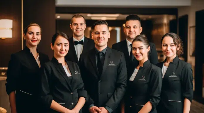 How an LMS for Hospitality Improves Staff Training Consistency Hospitality staff from LMS. Vecteezy-medium
