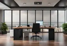Modern Executive Desk Setup: High-Quality Wellness Hardware to boost focus and long-lasting energy. Modern Executive Desk Setup. Vecteezy-medium