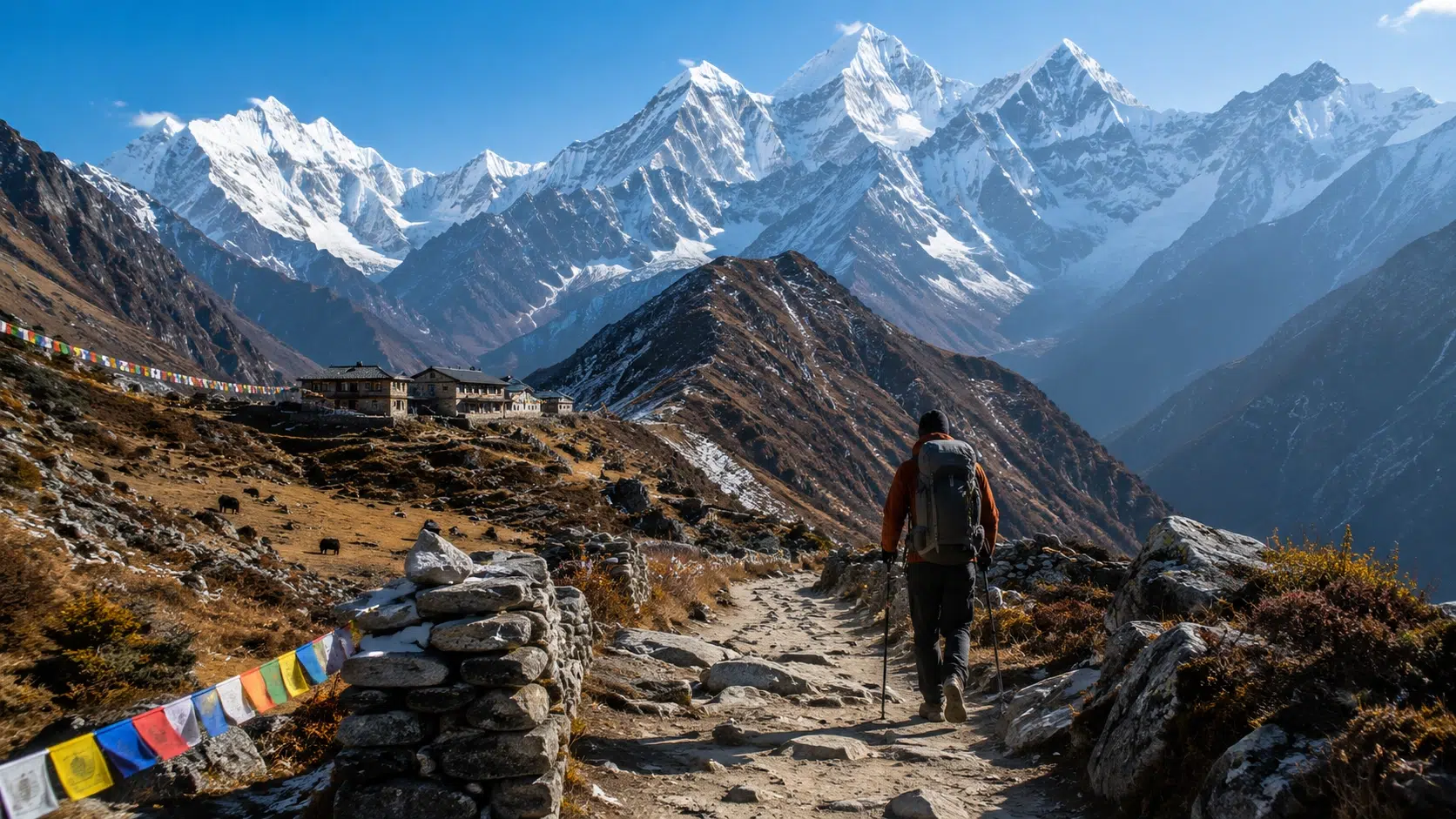 Nepal's High Himalaya Trails Beyond Everest Base Camp. AI Photo via ChatGPT Nepal's High Himalaya Trails Beyond Everest Base Camp. AI Photo via ChatGPT