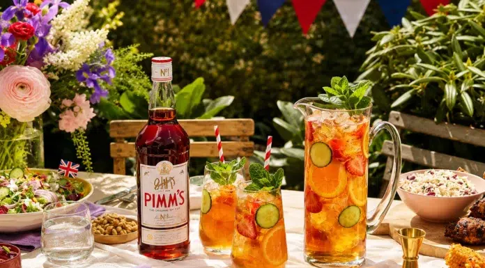 Is Wild Spritz Britain’s Next Great Summer Drink? Pimm’s summer cup served with fruit at an outdoor garden table