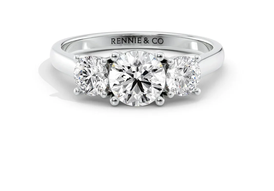 Platinum Round Trilogy Rennie & Co Engagement Ring Platinum Round Trilogy Rennie & Co Engagement Ring