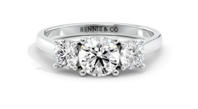 Rennie & Co Engagement and Eternity Ring Collections Platinum Round Trilogy Rennie & Co Engagement Ring