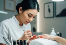 Why Nail Techs Stay Fully Booked While Others Don’t Professional Nail Technician with her client. Vecteezy-medium