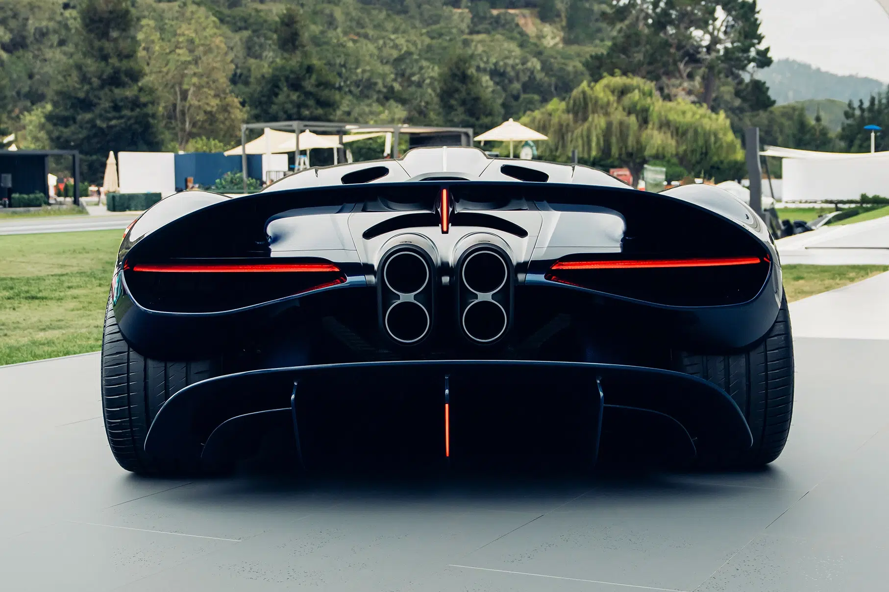 Bugatti Destrier at The Quail rear detail Bugatti Destrier at The Quail rear detail
