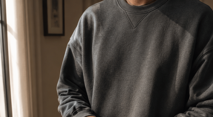 How to Build a Capsule Wardrobe With Chrome Hearts and Everyday Staples Neatly folded Chrome Hearts hoodie beside plain tees and jeans in a small capsule wardrobe
