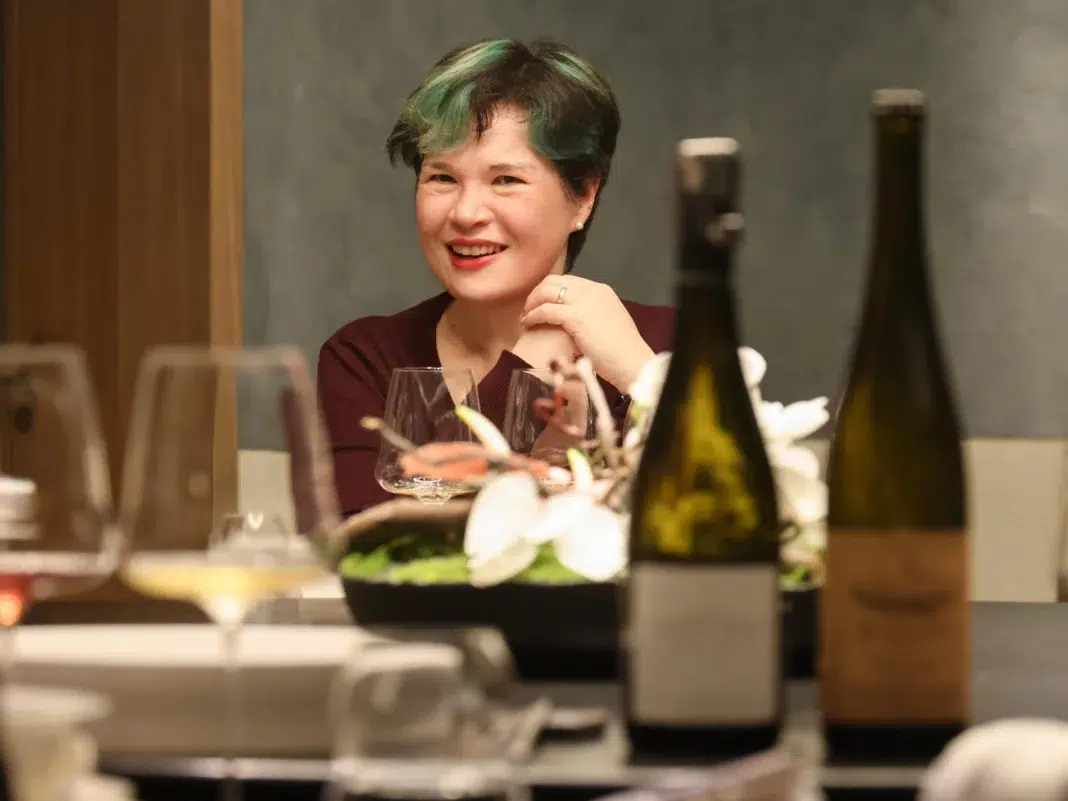 Fongyee Walker at the wine table Fongyee Walker at the wine table