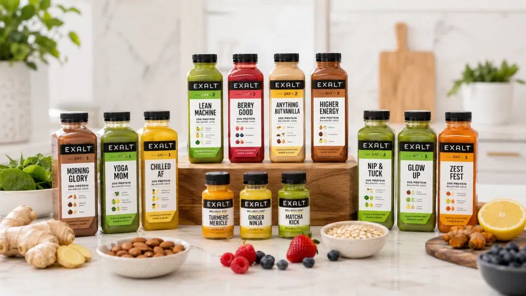 three-Day Cleanse Juice from Exalt. Image by AI via ChatGPT three-Day Cleanse Juice from Exalt. Image by AI via ChatGPT