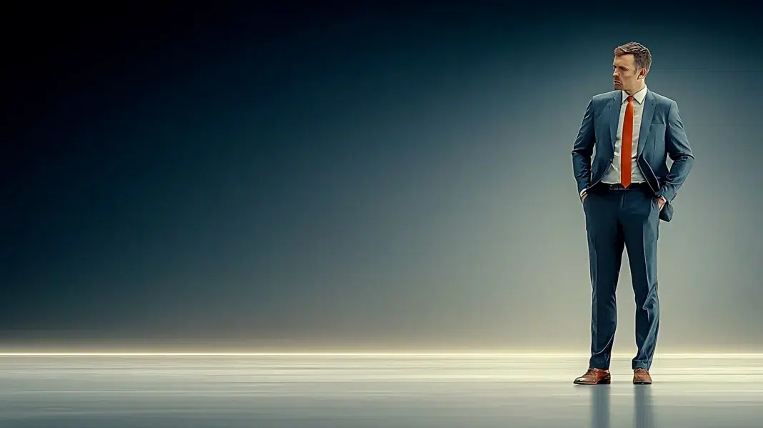 A Confident business men standing all day. Vecteezy-medium A Confident business men standing all day. Vecteezy-medium