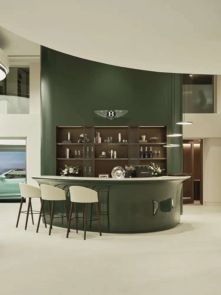 Bentley Green hospitality bar inside Jack Barclay London Bentley Green hospitality bar inside Jack Barclay London