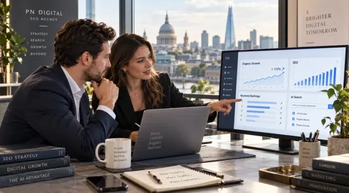 Best AI SEO Agency in the UK: AI Search & Organic Growth with PN Digital SEO Agency Best AI SEO Agency in the UK. AI Image by ChatGPT