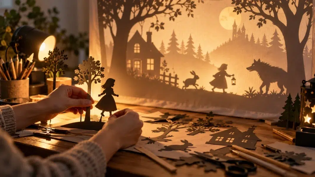 Creating a custom shadow puppet scenes from simple ideas. AI created by ChatGPT Creating a custom shadow puppet scenes from simple ideas. AI created by ChatGPT