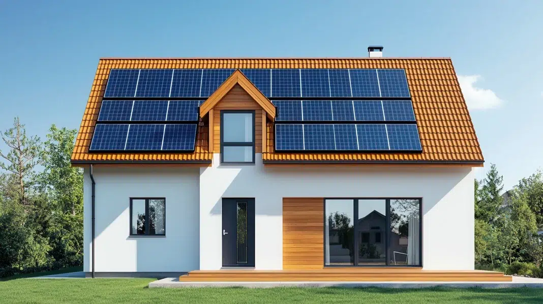 Eco-friendly Home with solar panels. Vecteezy-medium Eco-friendly Home with solar panels. Vecteezy-medium