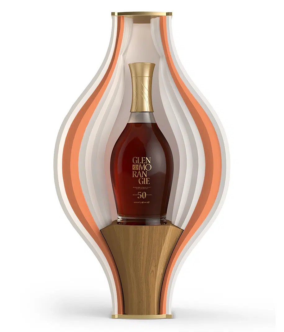 Glenmorangie 50 Years Old bottle inside porcelain presentation vessel Glenmorangie 50 Years Old bottle inside porcelain presentation vessel